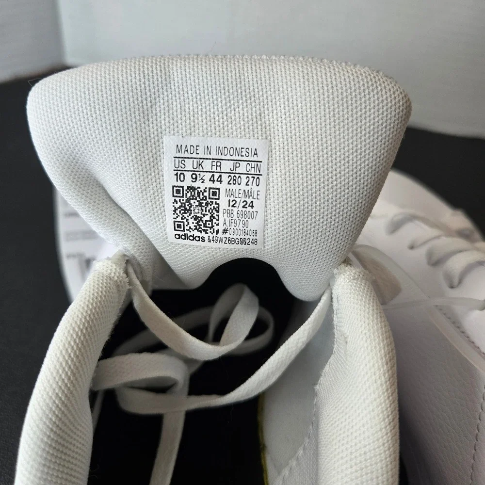 NWT Adidas Urban‎ Court IF9790 White Blue Leather Sneakers Mens Size 10